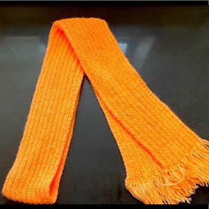 Self Knitted Orange Scarf
